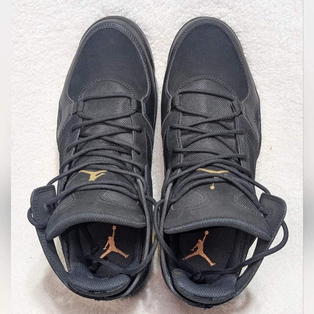Jordan Flight Club '91 Men's 9 Black Gold High-Top Basketball Sneakers
